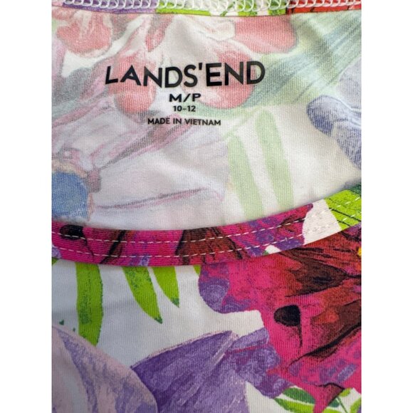Lands End Rash Guard Floral Top Medium Petite 10-12 Long Sleeve Swimsuit Flowers - Picture 3 of 4